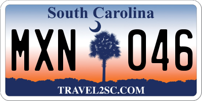 SC license plate MXN046