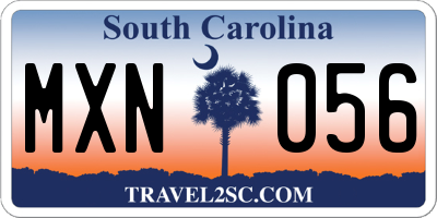 SC license plate MXN056