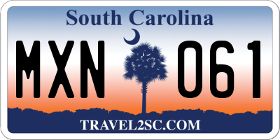 SC license plate MXN061