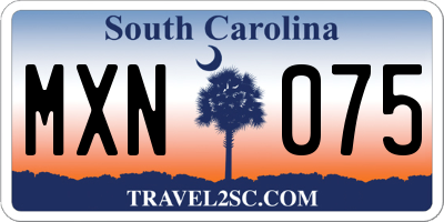 SC license plate MXN075