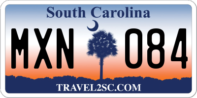 SC license plate MXN084