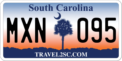 SC license plate MXN095