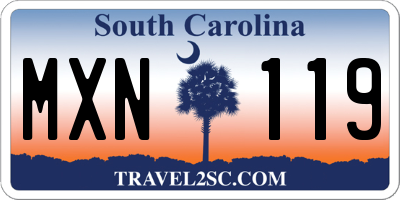 SC license plate MXN119