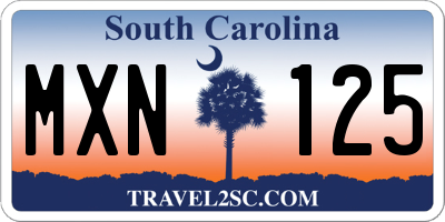 SC license plate MXN125