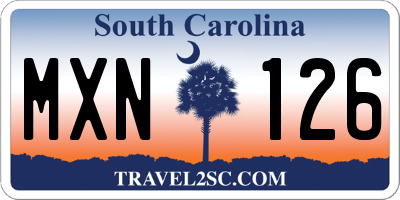 SC license plate MXN126