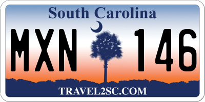 SC license plate MXN146