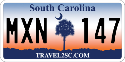 SC license plate MXN147
