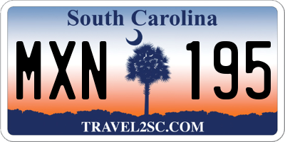 SC license plate MXN195