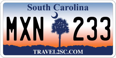 SC license plate MXN233