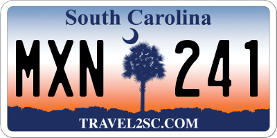 SC license plate MXN241