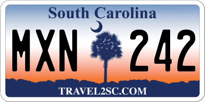 SC license plate MXN242
