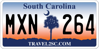 SC license plate MXN264