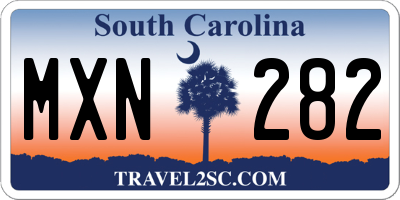 SC license plate MXN282