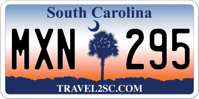 SC license plate MXN295