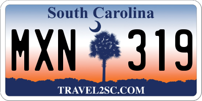 SC license plate MXN319