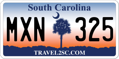 SC license plate MXN325