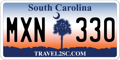 SC license plate MXN330