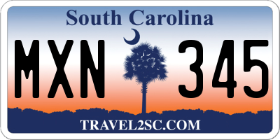 SC license plate MXN345