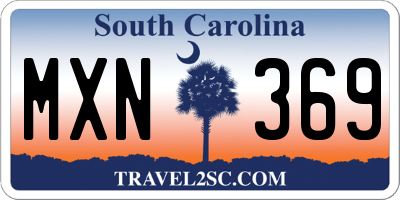SC license plate MXN369