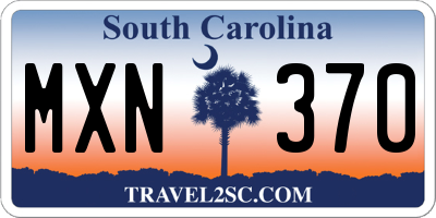 SC license plate MXN370