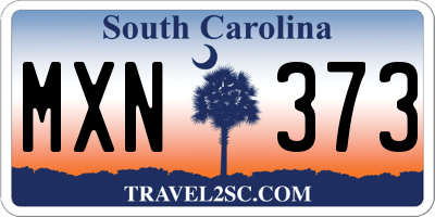 SC license plate MXN373