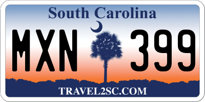 SC license plate MXN399