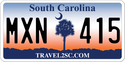 SC license plate MXN415