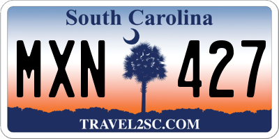 SC license plate MXN427