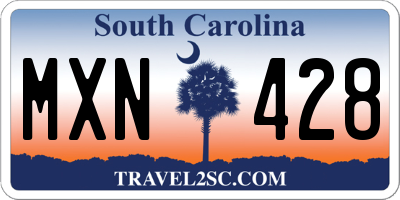 SC license plate MXN428