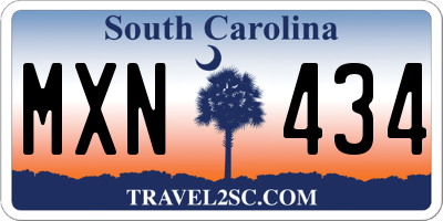 SC license plate MXN434