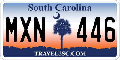 SC license plate MXN446