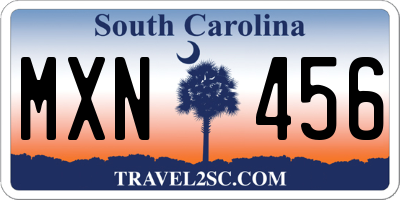 SC license plate MXN456