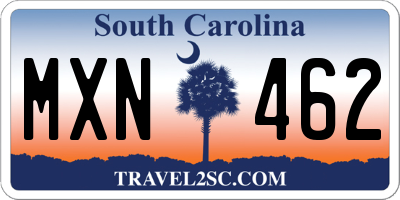SC license plate MXN462