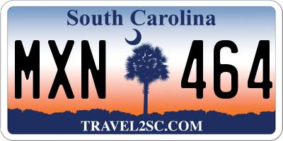 SC license plate MXN464