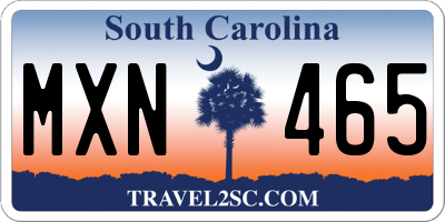 SC license plate MXN465