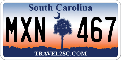SC license plate MXN467