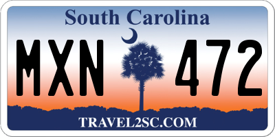 SC license plate MXN472