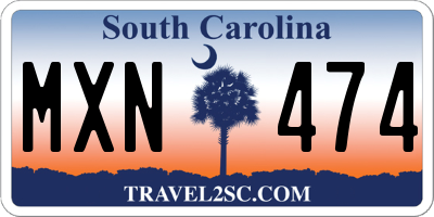 SC license plate MXN474