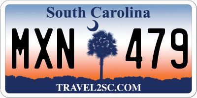 SC license plate MXN479