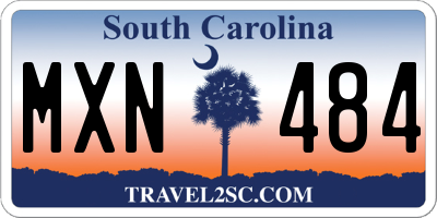 SC license plate MXN484