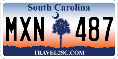SC license plate MXN487