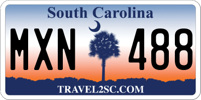 SC license plate MXN488