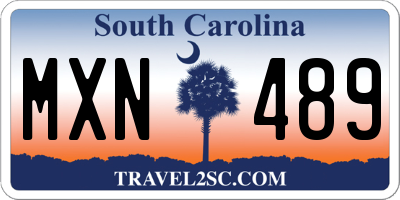 SC license plate MXN489