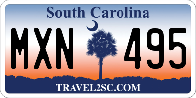 SC license plate MXN495