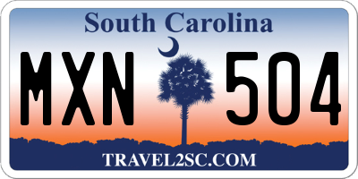 SC license plate MXN504