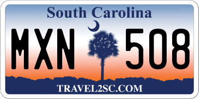 SC license plate MXN508