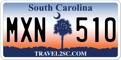 SC license plate MXN510