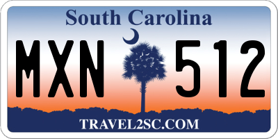 SC license plate MXN512