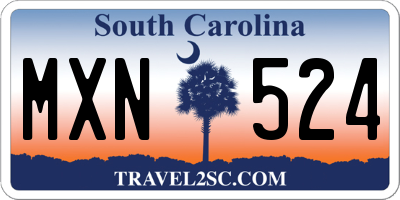 SC license plate MXN524