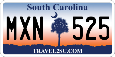 SC license plate MXN525